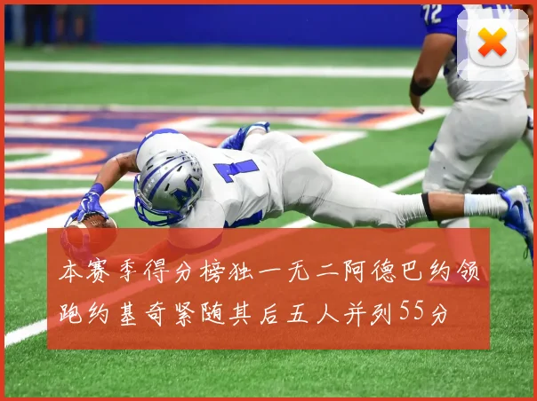 本赛季得分榜独一无二阿德巴约领跑约基奇紧随其后五人并列55分